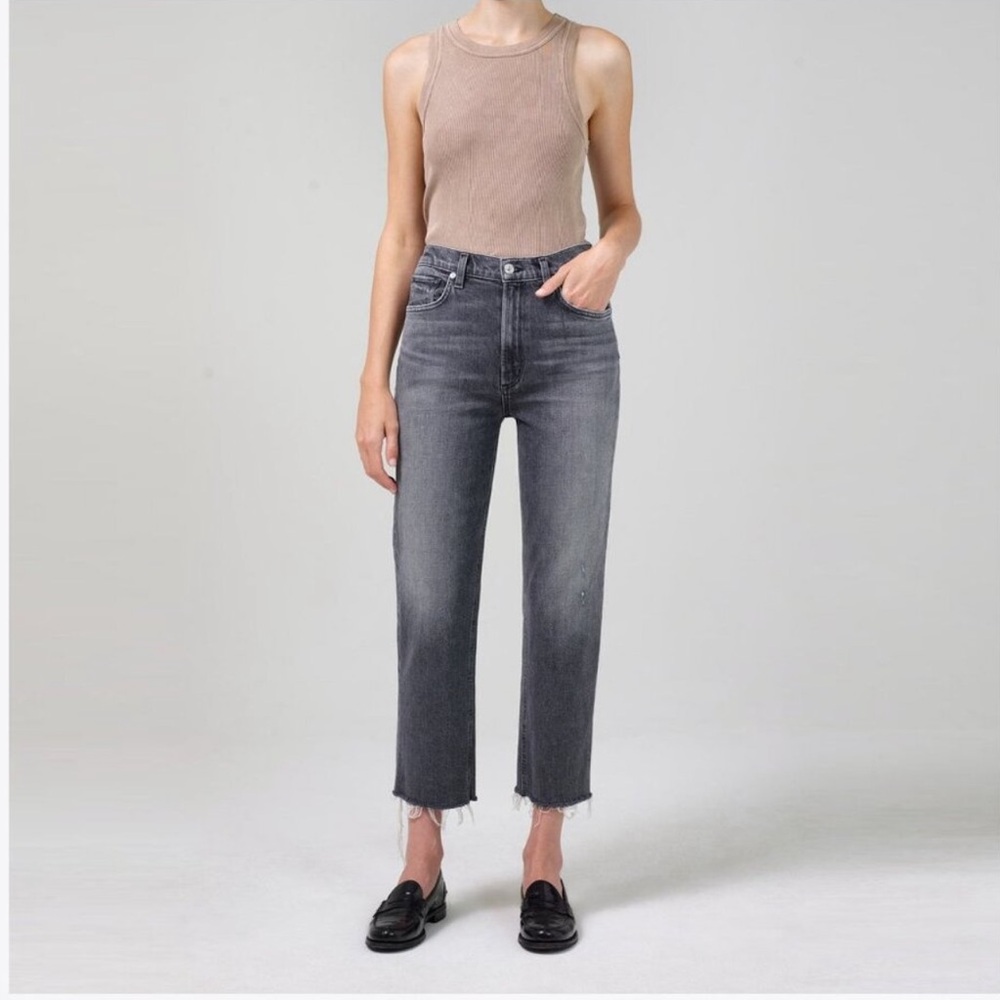Citizens of Humanity Grey Wide Leg Jeans